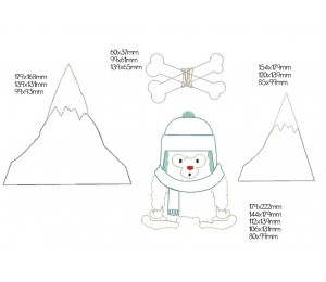 Stickserie - Schneemensch